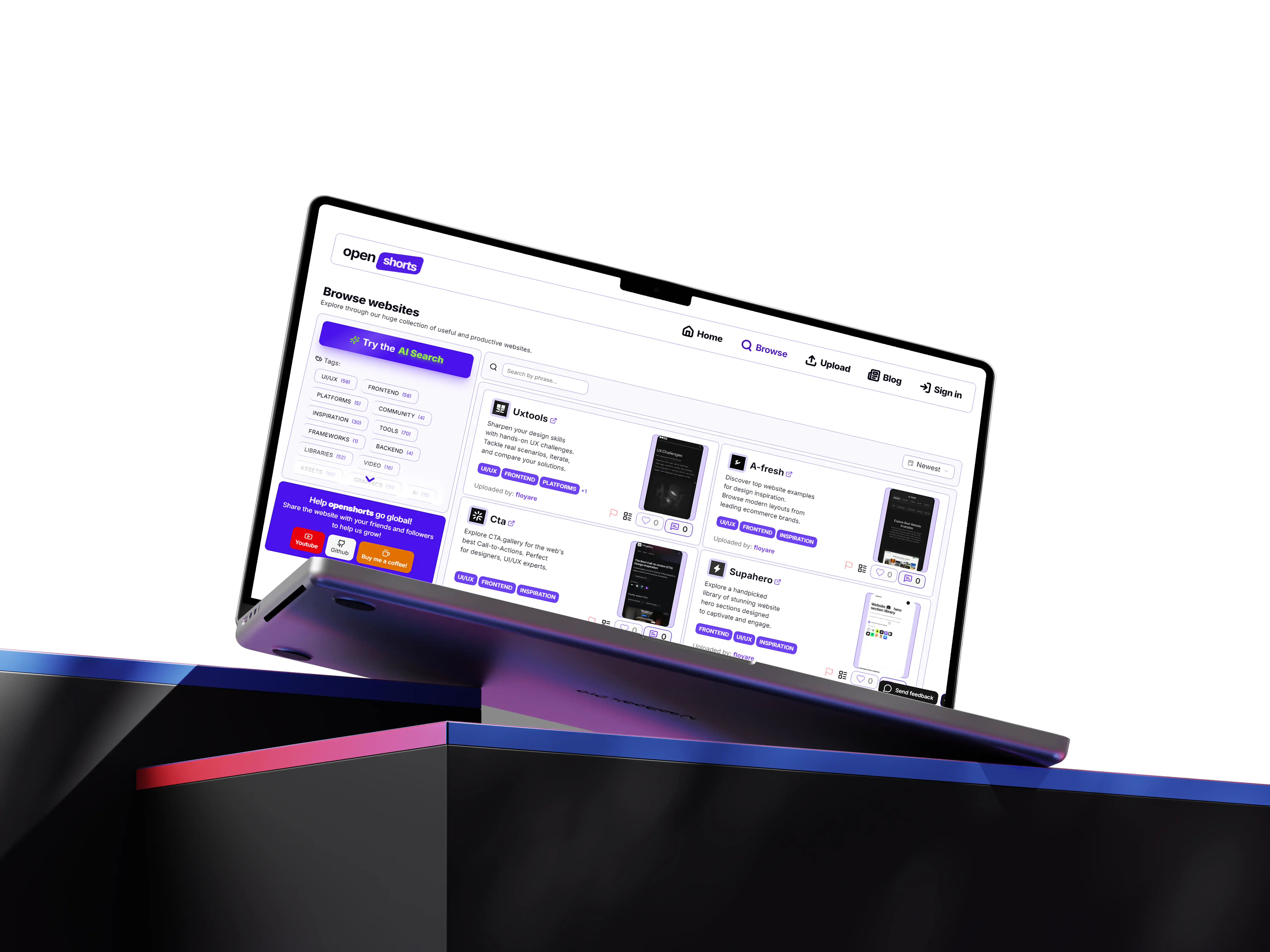 openshorts.dev Project Mockup